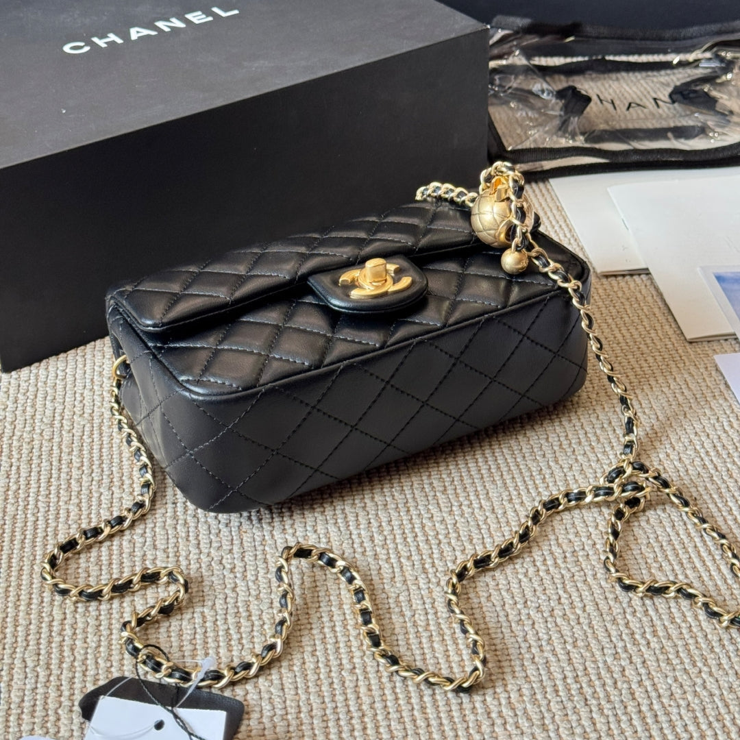 Elegant Ladies' Golden Ball Crossbody Bag