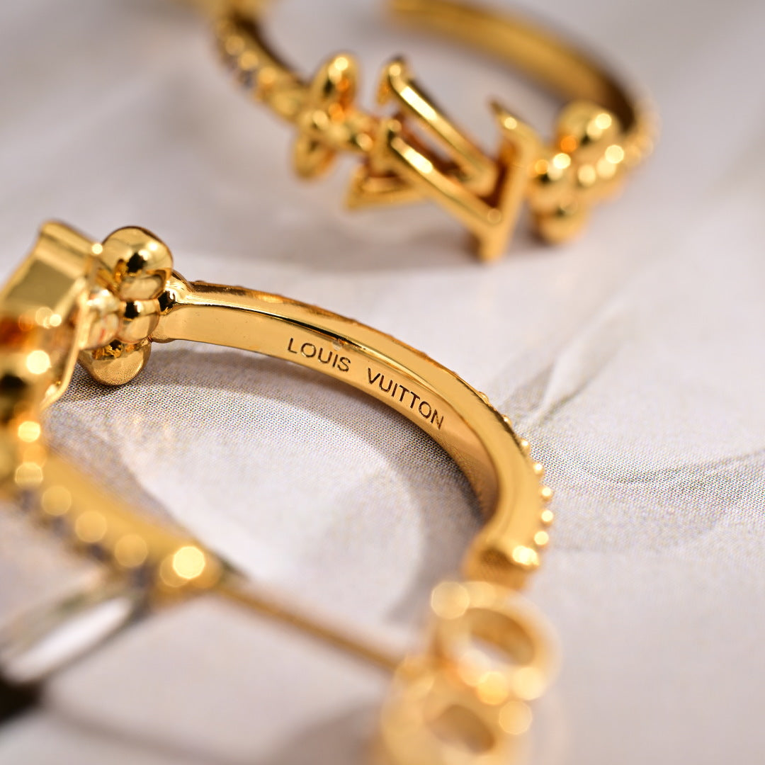 Floral Diamond Hoop Earrings