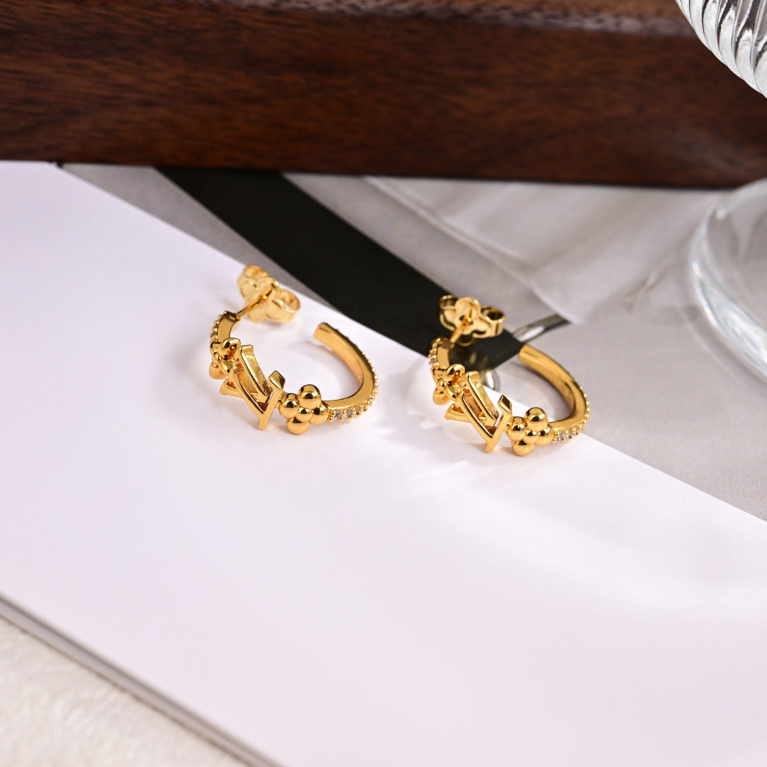 Floral Diamond Hoop Earrings