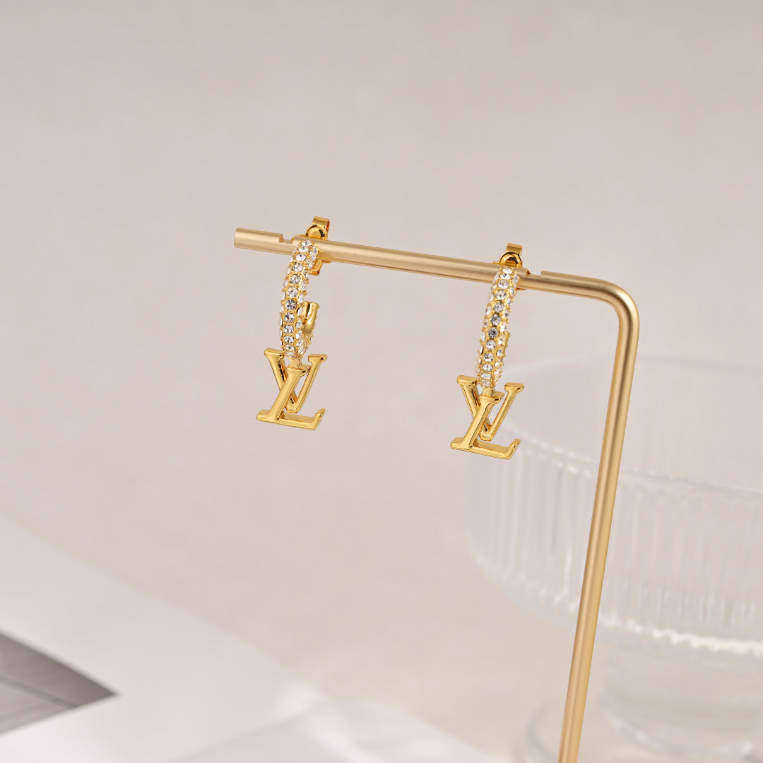 Full Diamond Hoop Earrings