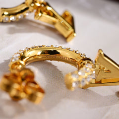 Full Diamond Hoop Earrings