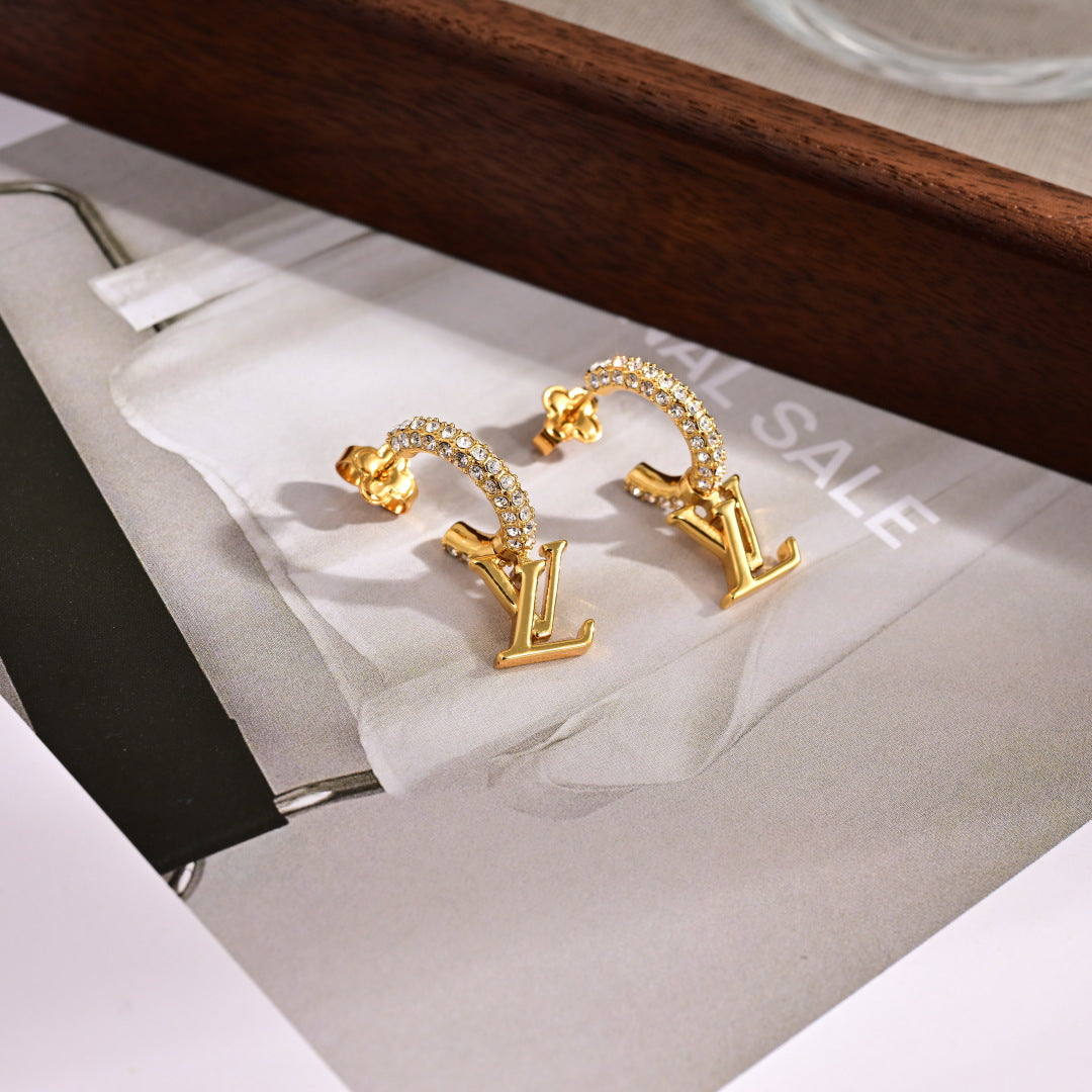 Full Diamond Hoop Earrings