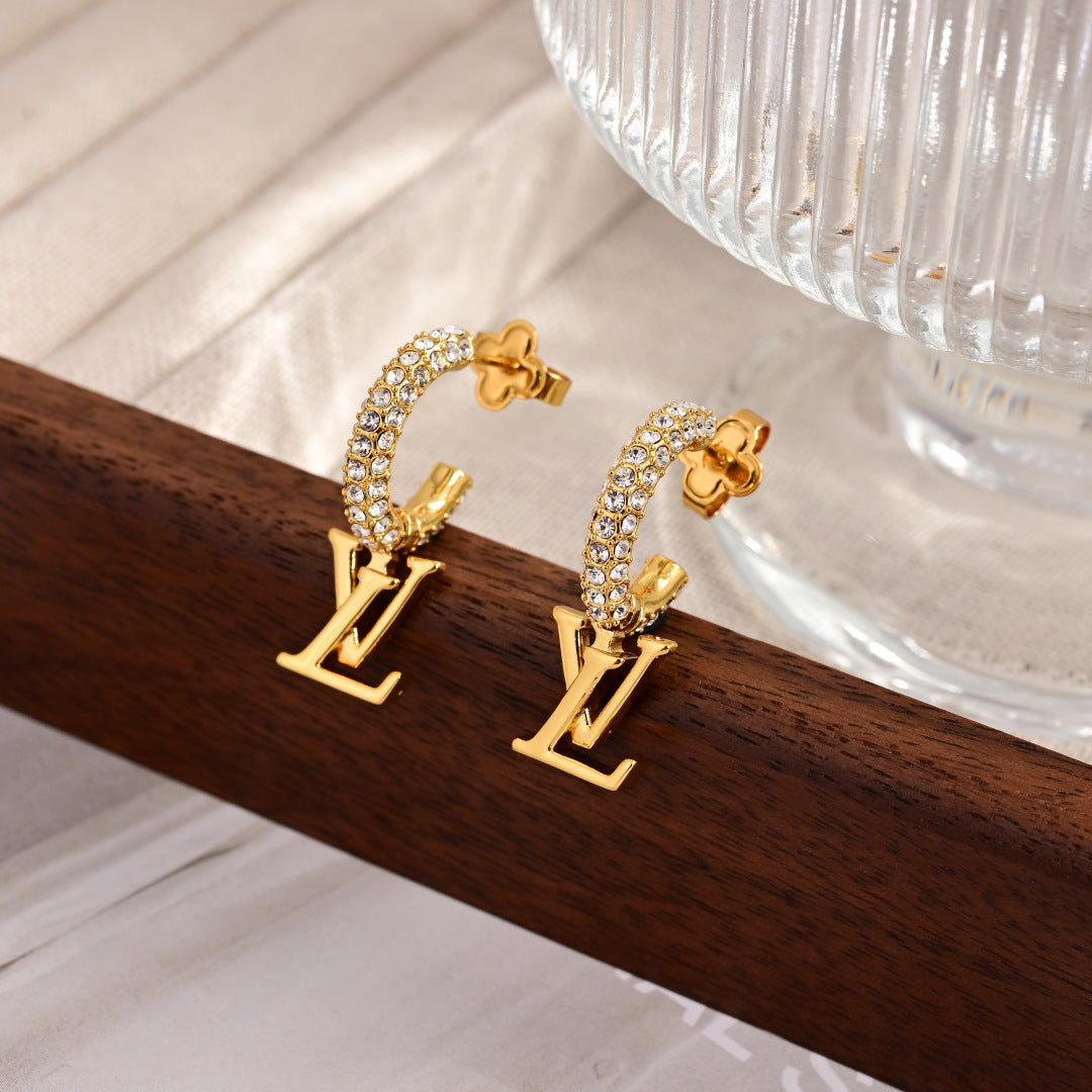 Full Diamond Hoop Earrings