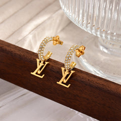 Full Diamond Hoop Earrings