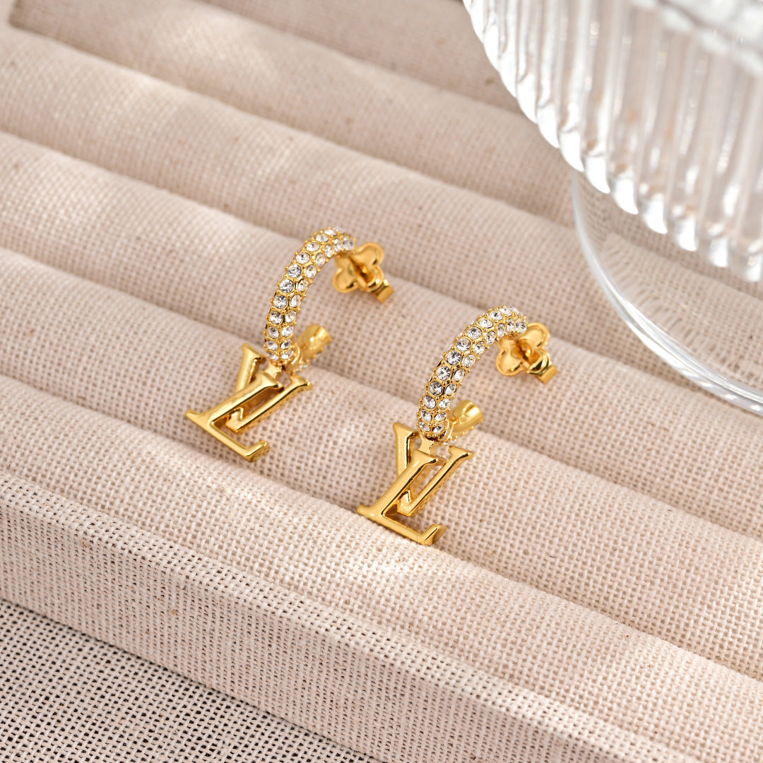 Full Diamond Hoop Earrings