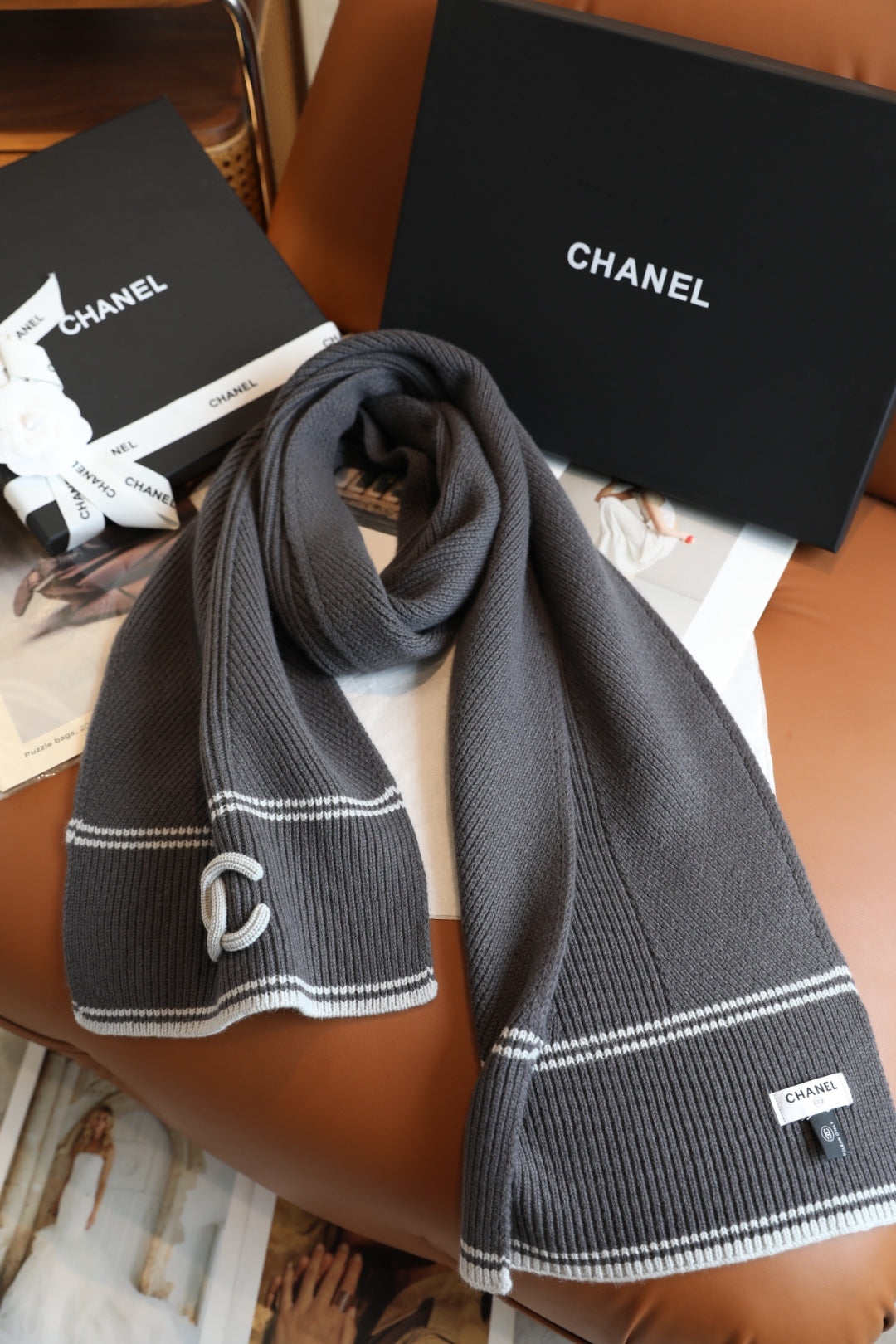 Elegant Wool Cashmere Knitted Shawl Scarf