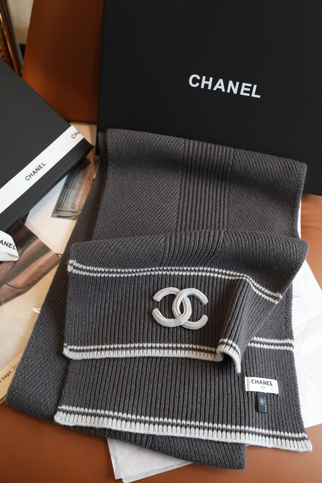 Elegant Wool Cashmere Knitted Shawl Scarf