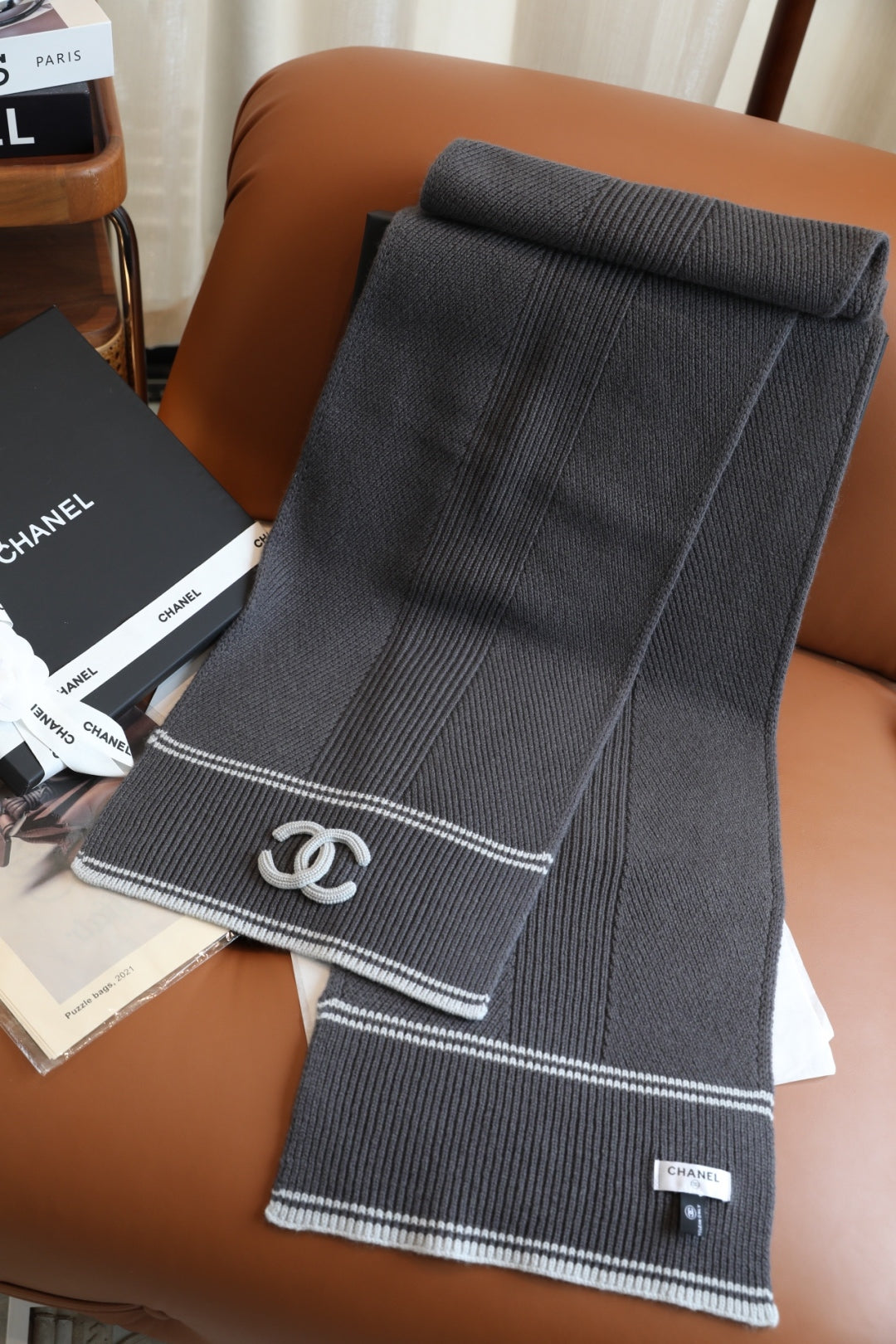 Elegant Wool Cashmere Knitted Shawl Scarf