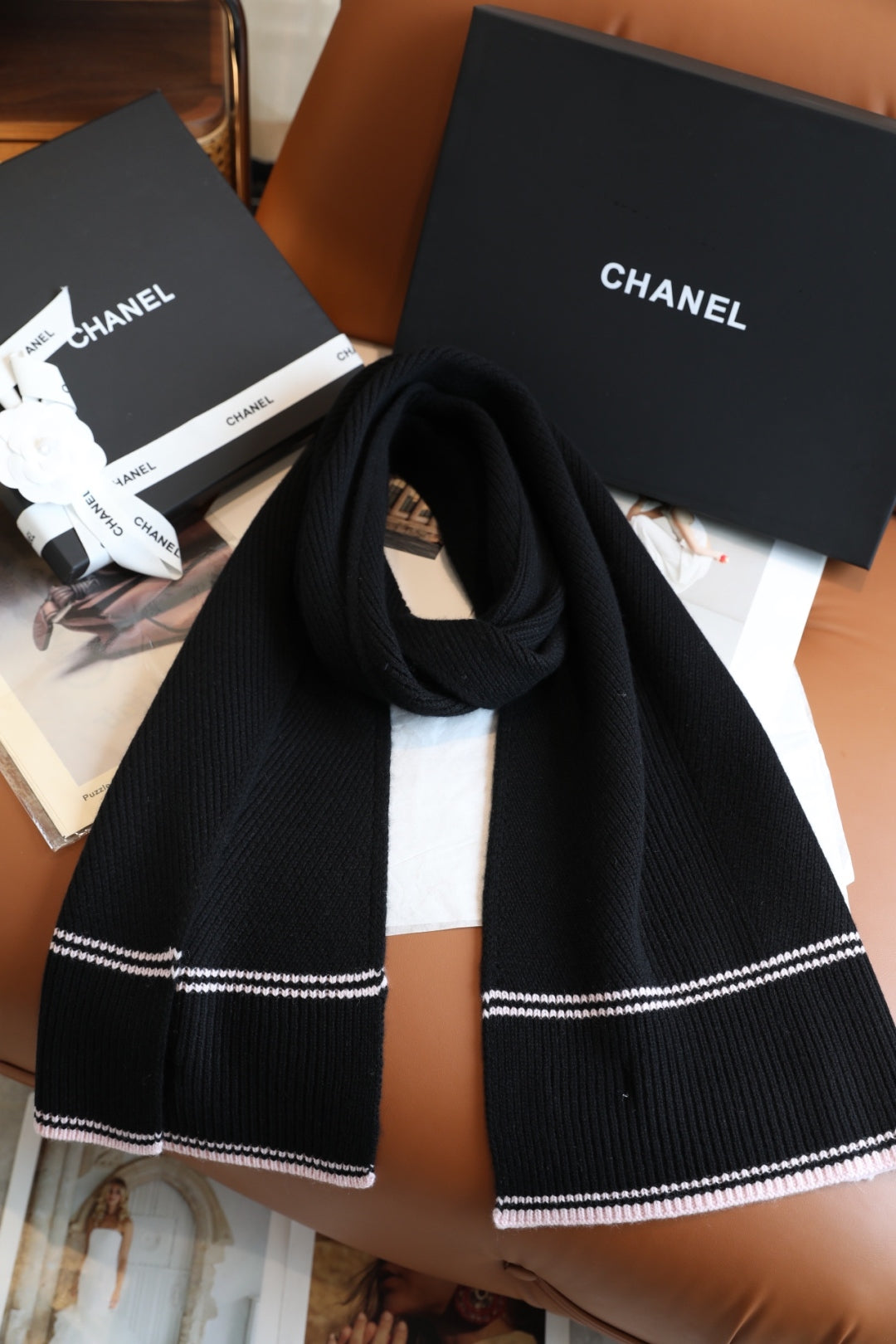 Elegant Wool Cashmere Knitted Shawl Scarf