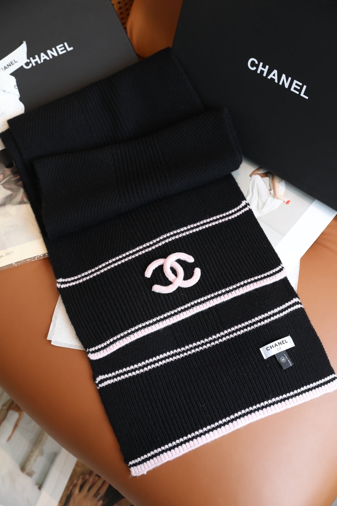 Elegant Wool Cashmere Knitted Shawl Scarf