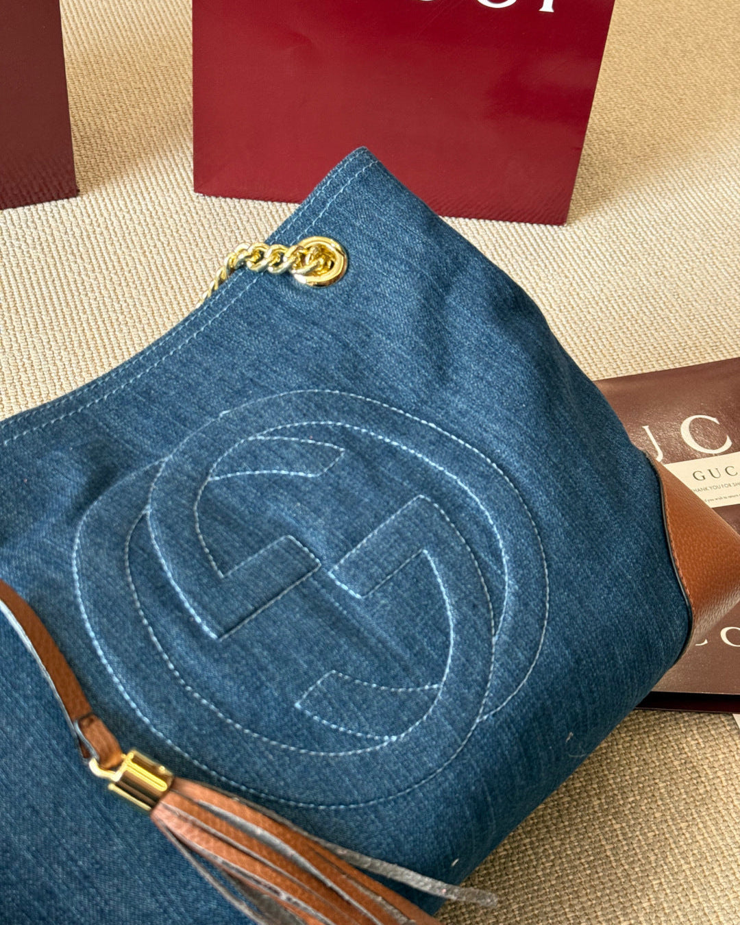 Fashionable Denim Chain Bag