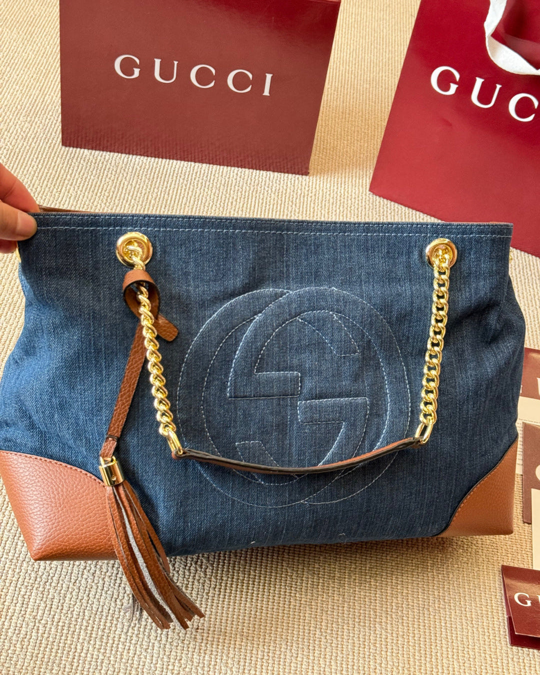 Fashionable Denim Chain Bag