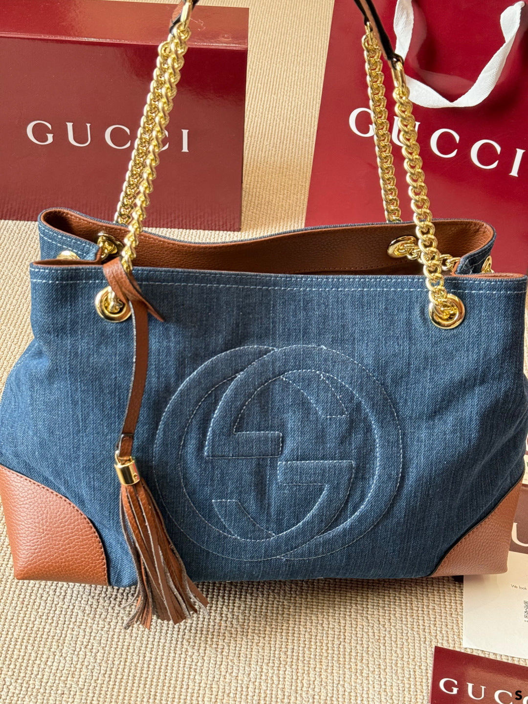 Fashionable Denim Chain Bag