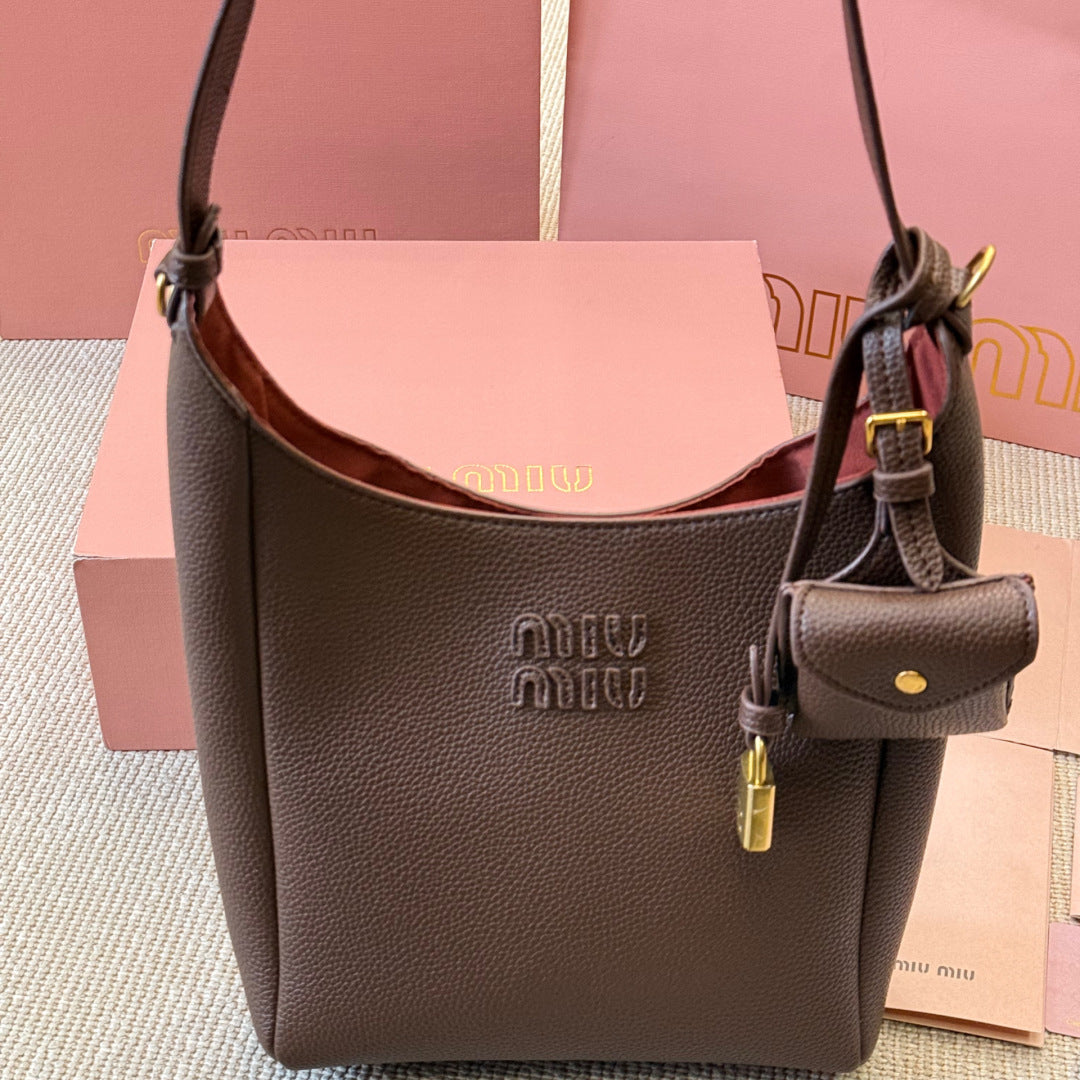 Leather bucket bag