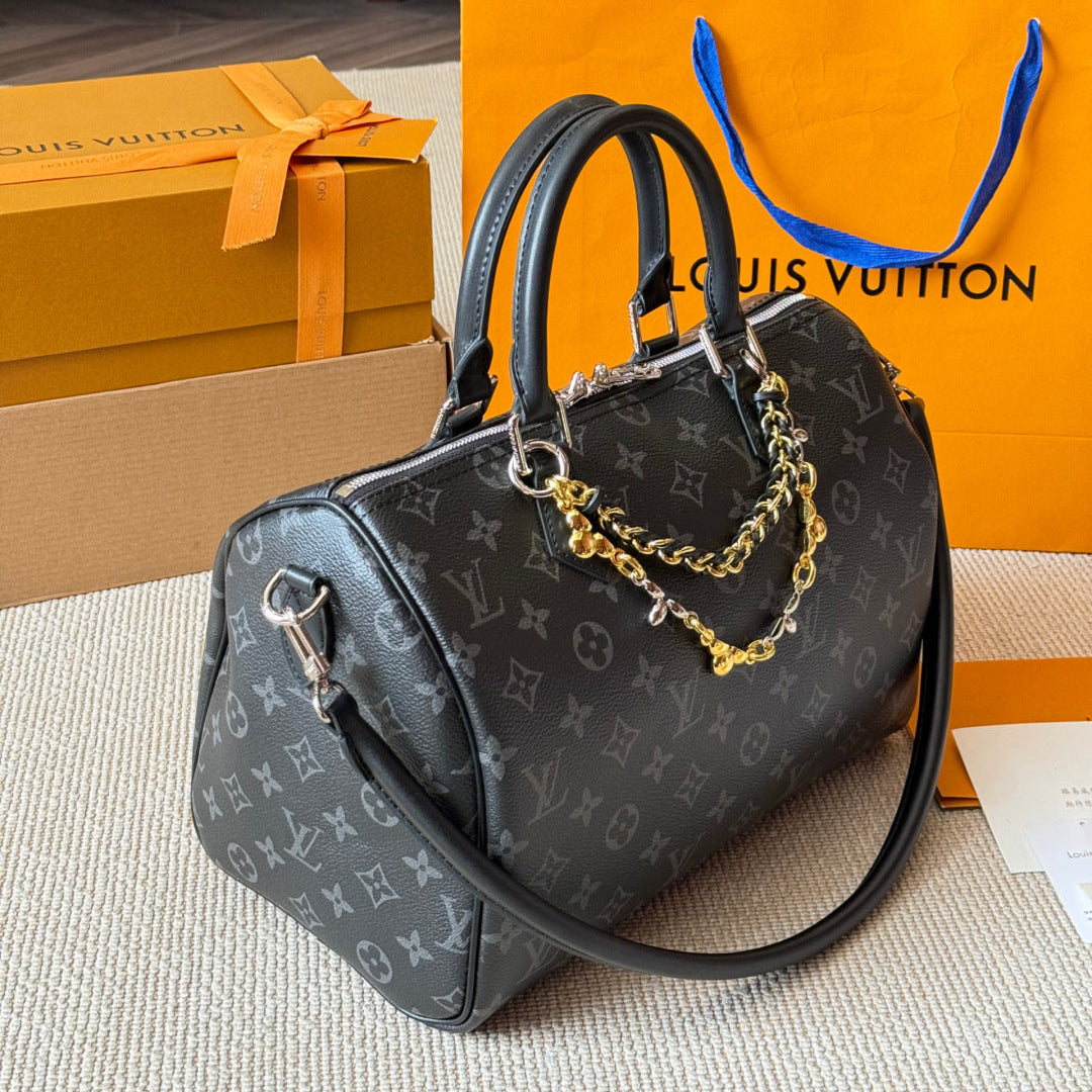 Fashion Black Leather Handbag