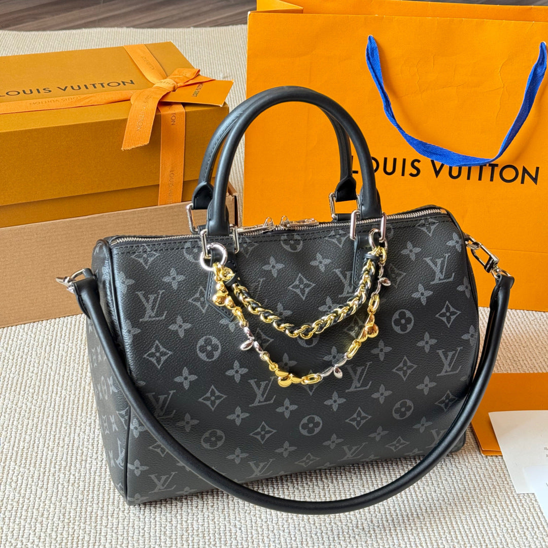 Fashion Black Leather Handbag