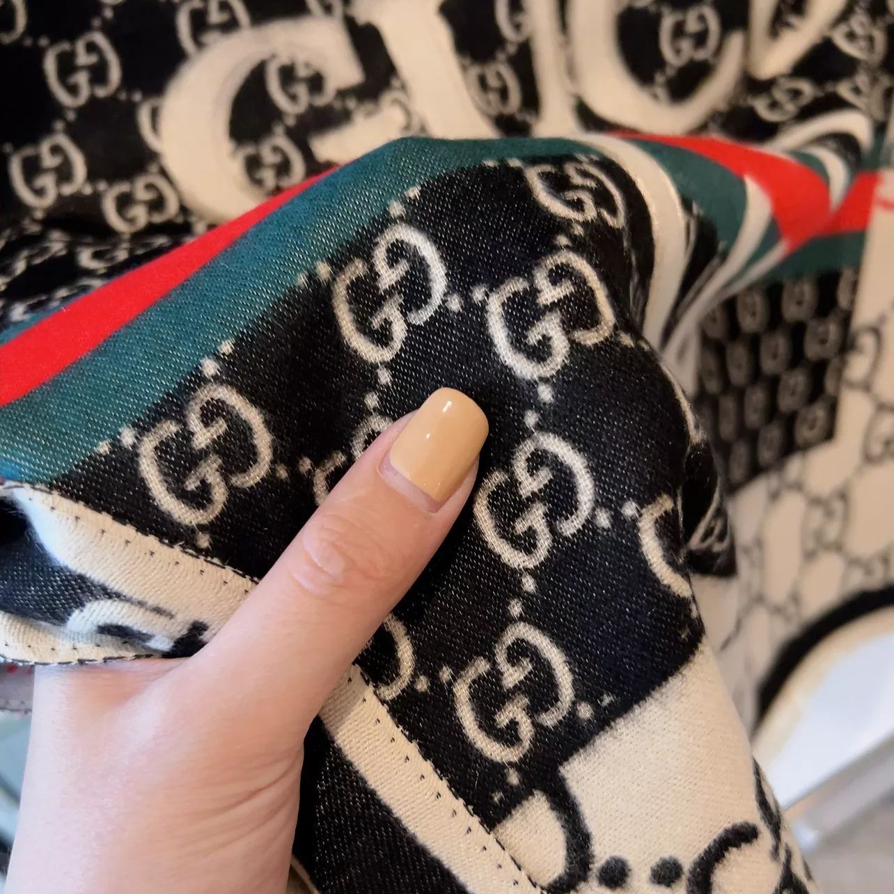 Color Block Jacquard Cashmere Scarf