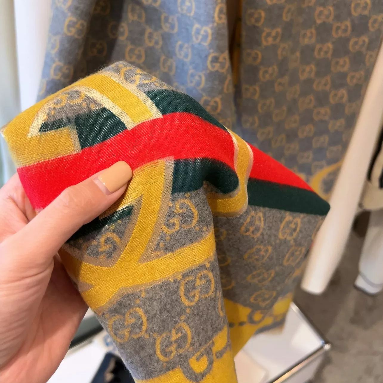 Color Block Jacquard Cashmere Scarf