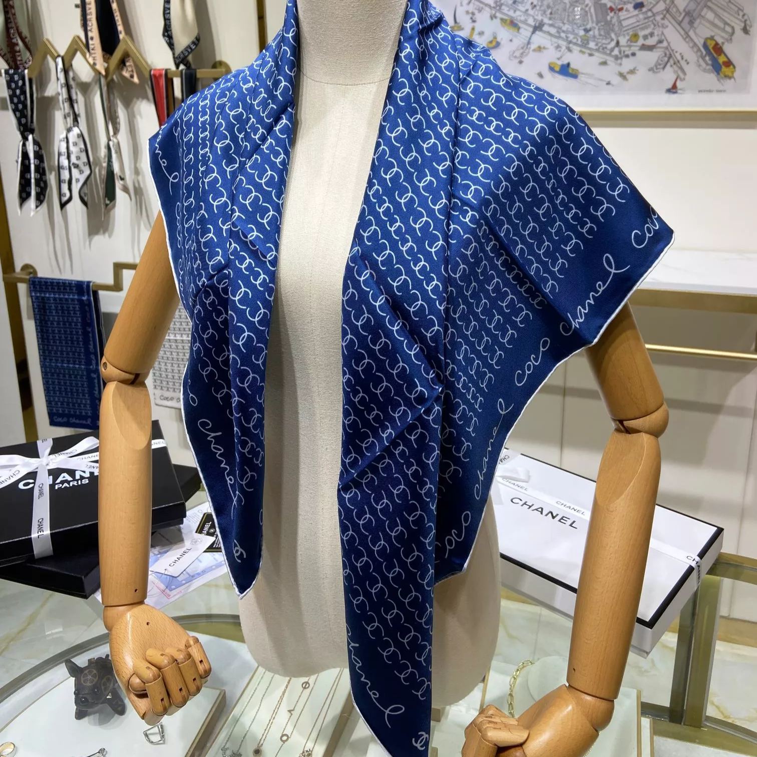 Hand-Painted  Square Silk Scarf
