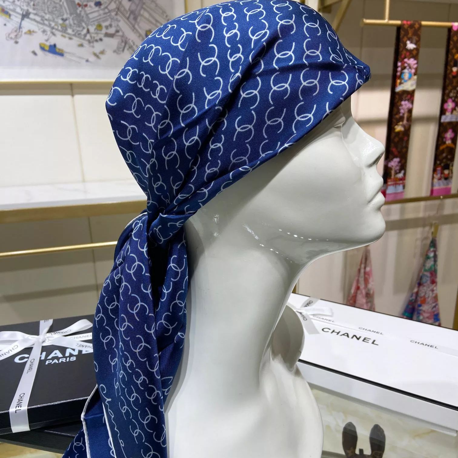 Hand-Painted  Square Silk Scarf