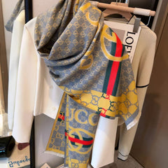 Color Block Jacquard Cashmere Scarf