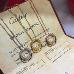 Stylish Diamond Trinity Necklace