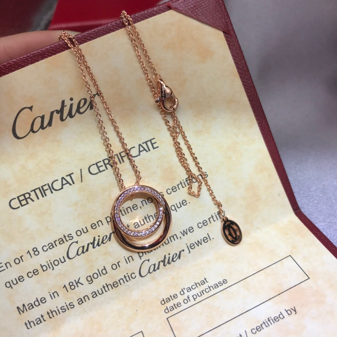 Stylish Diamond Trinity Necklace