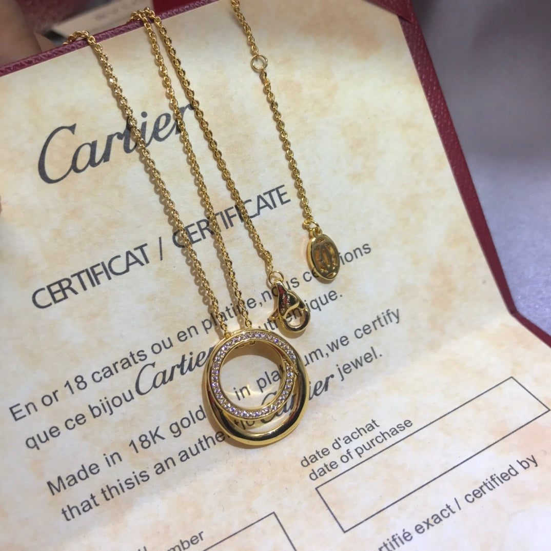 Stylish Diamond Trinity Necklace