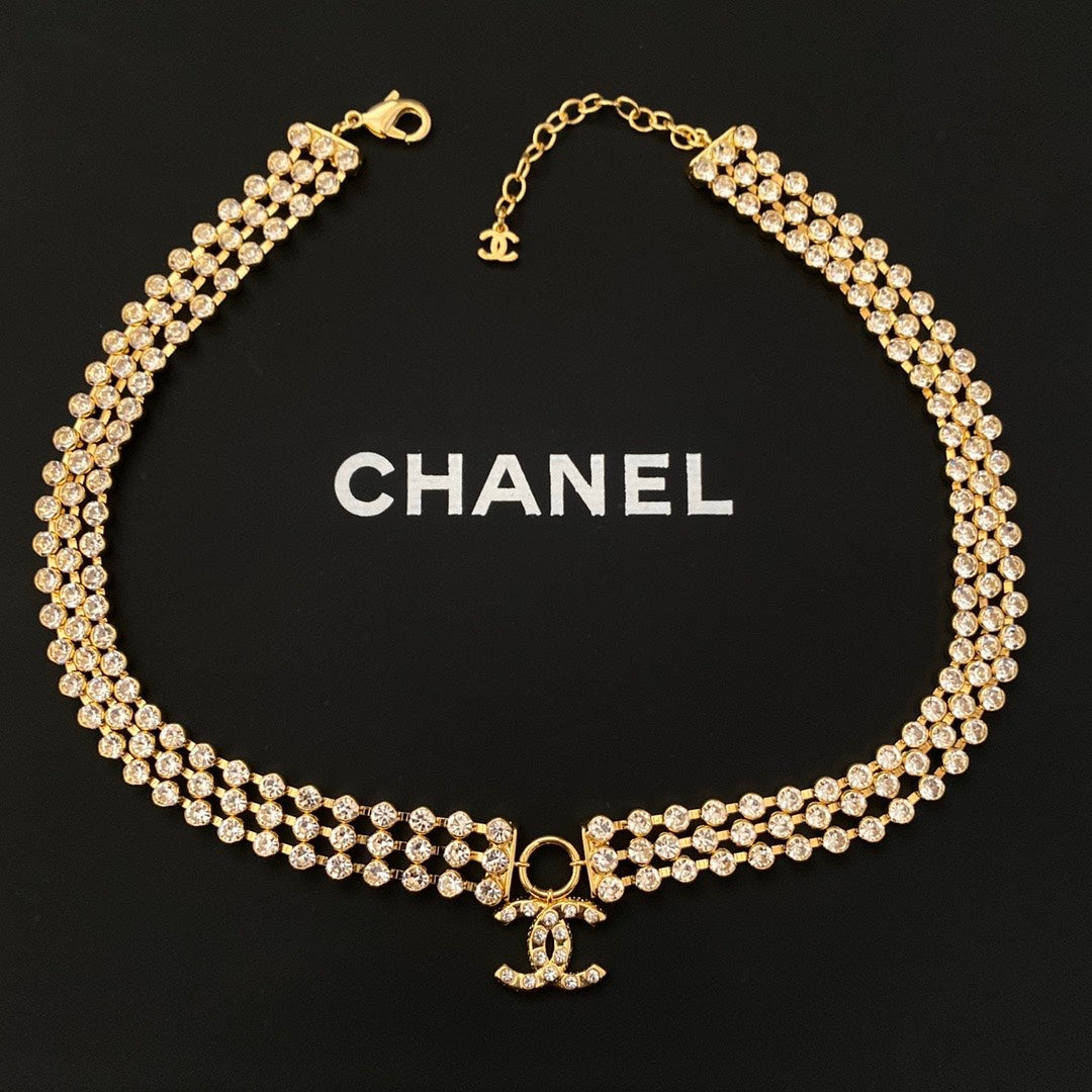 Multi-layer diamond necklace