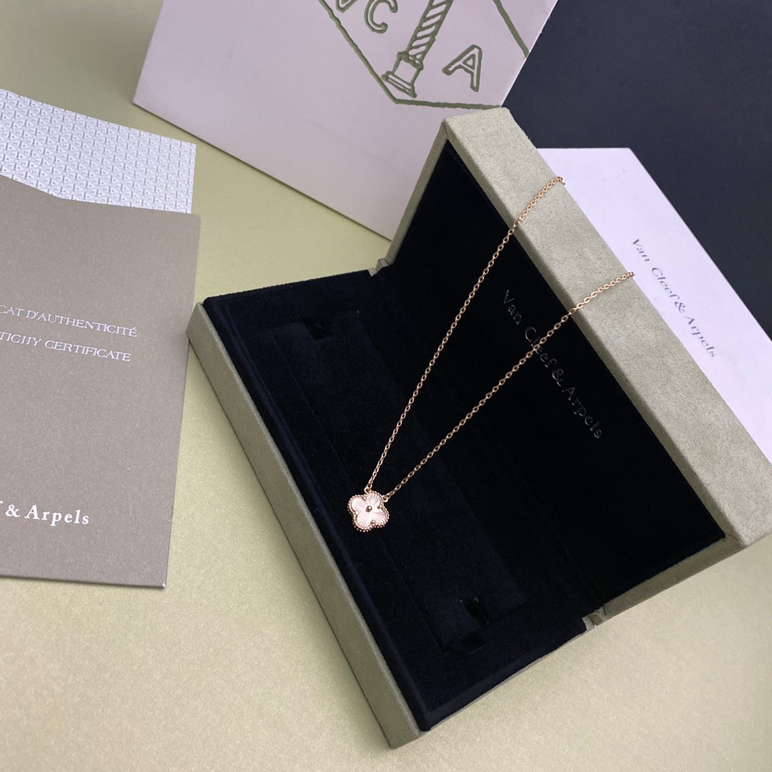 Gold and Silver Four-Leaf Clover Necklace