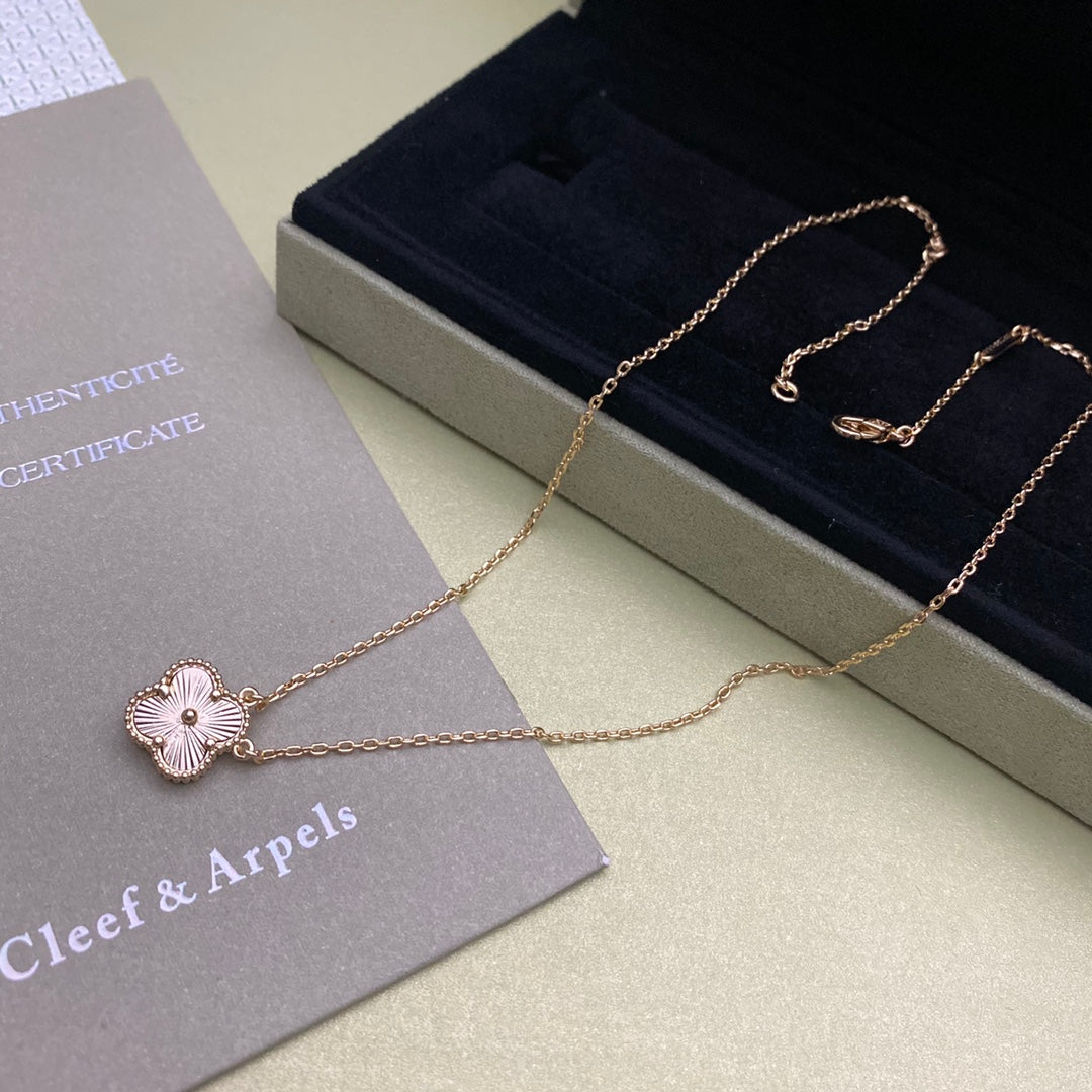 Gold and Silver Four-Leaf Clover Necklace