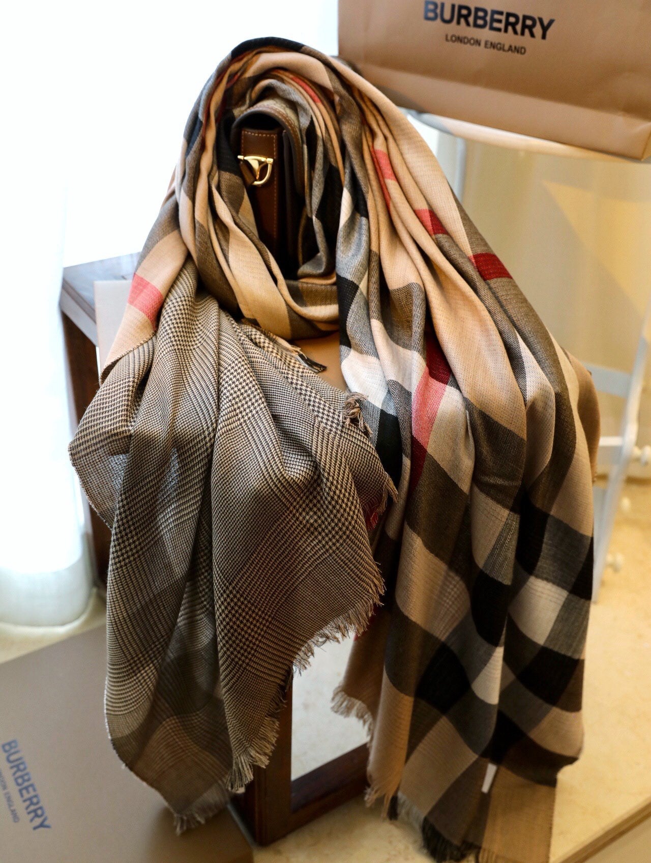 Stylish Plaid Cashmere Scarf