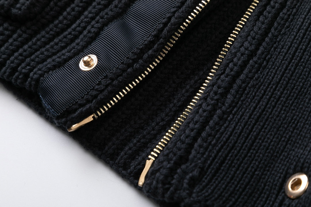 Embroidered knitted cashmere sweatshirt