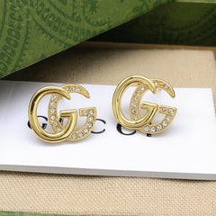Fashionable diamond patchwork earrings