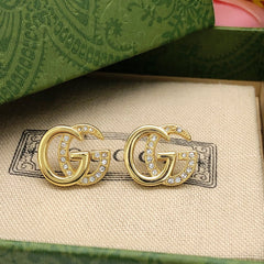 Fashionable diamond patchwork earrings
