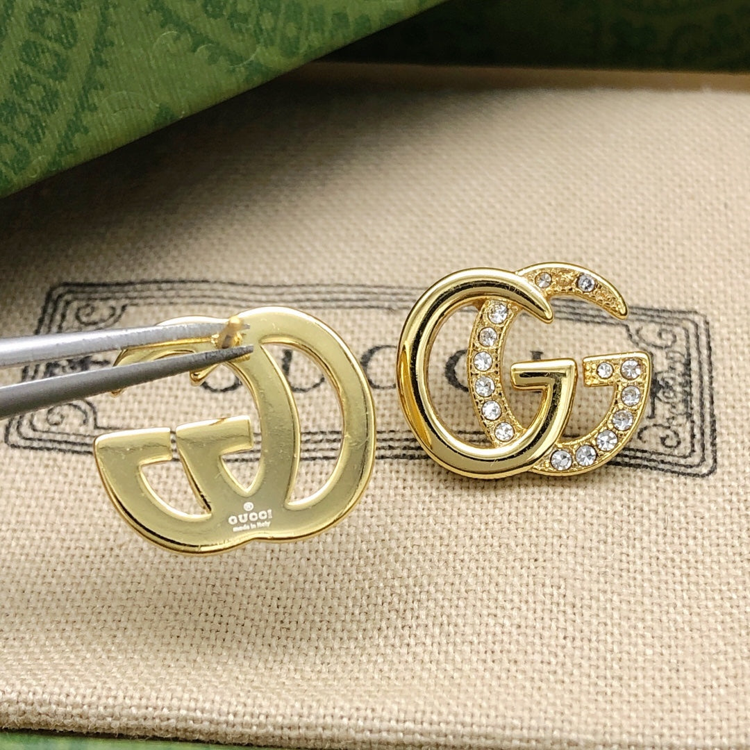 Fashionable diamond patchwork earrings