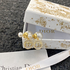 Pearl and Rhinestone Earrings