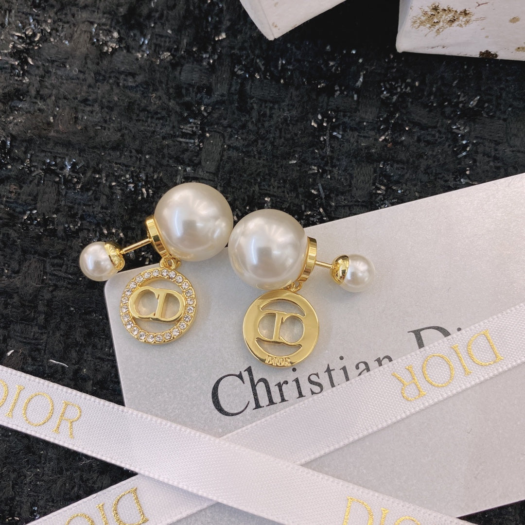Pearl and Rhinestone Earrings