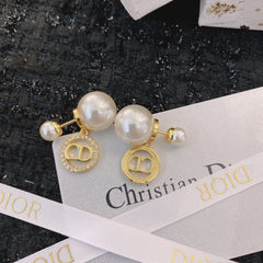 Pearl and Rhinestone Earrings