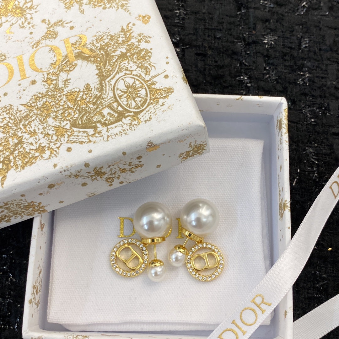 Pearl and Rhinestone Earrings
