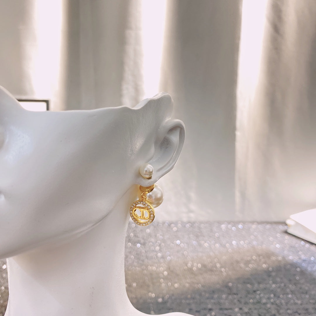 Pearl and Rhinestone Earrings