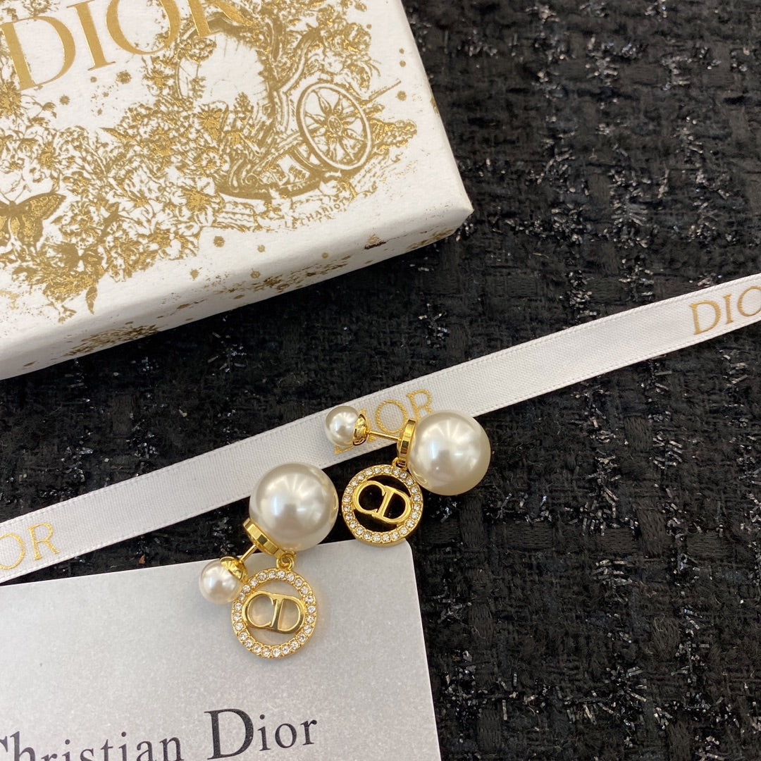Pearl and Rhinestone Earrings