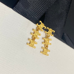 Versatile Monogram Stitching Earrings