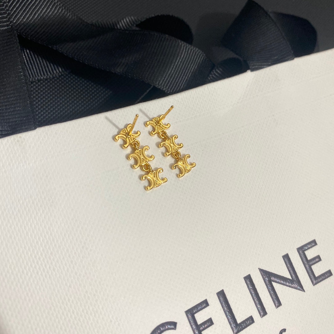 Versatile Monogram Stitching Earrings