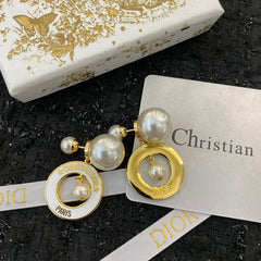 Elegant Pearl Pendant Earrings