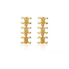 Versatile Monogram Stitching Earrings