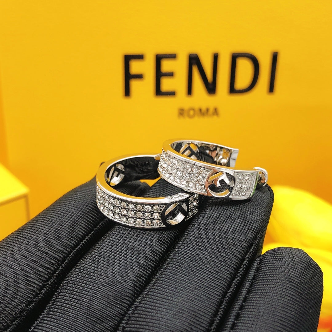 Sparkling Diamond Half Hoop Earrings