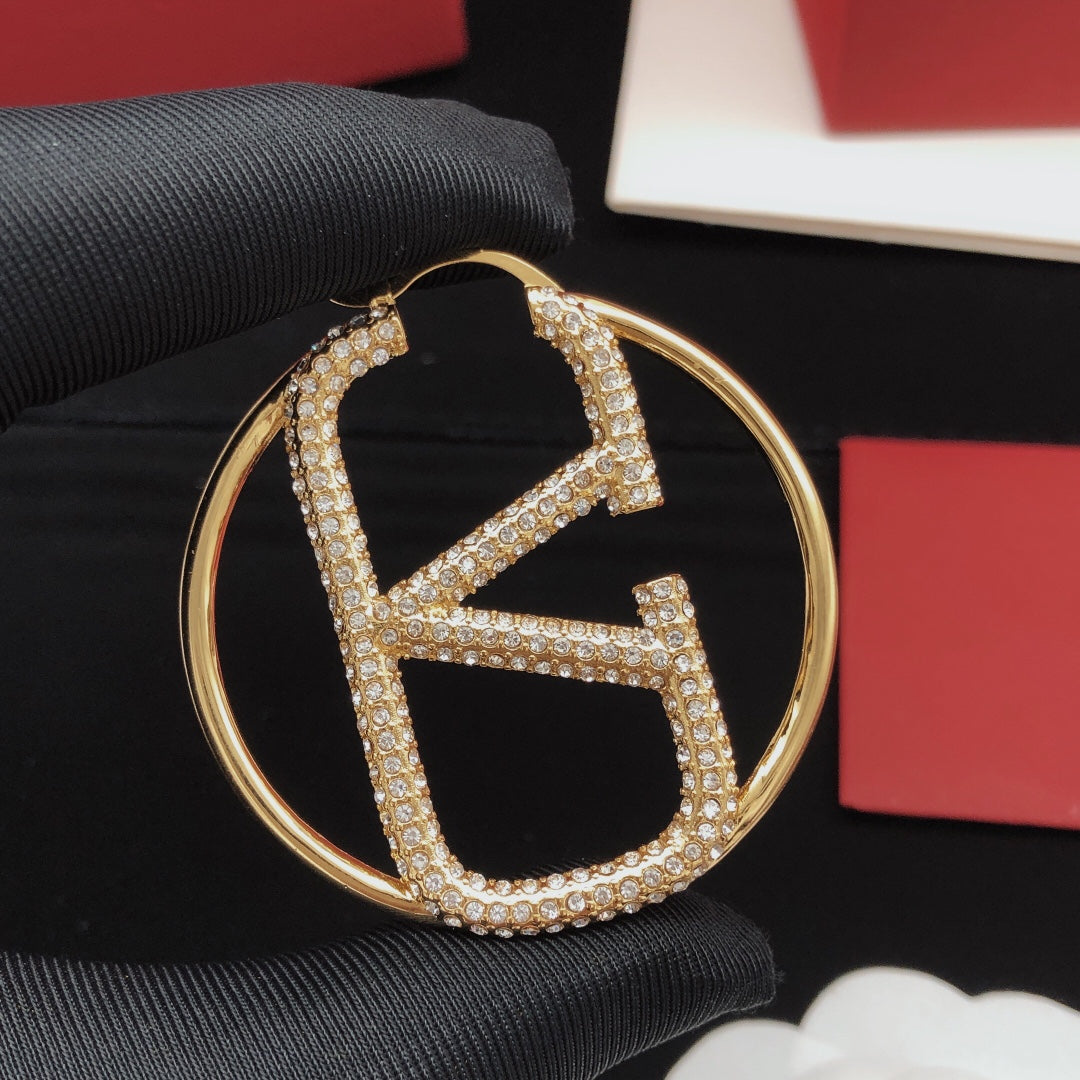 Large Diamond Hoop Earrings