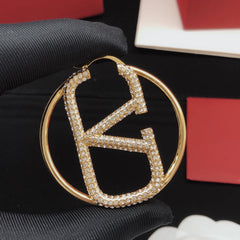Large Diamond Hoop Earrings