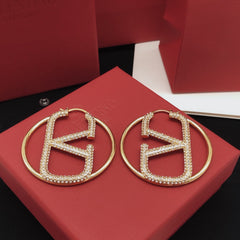 Large Diamond Hoop Earrings